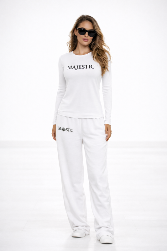MAJESTIC Pantalon Blanc unisex